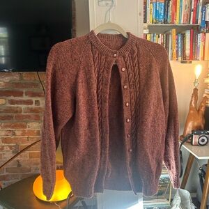 Handmade mauve/purple cardigan